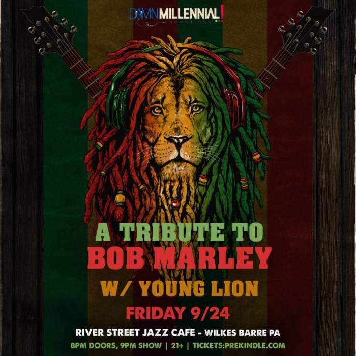 album cover with lion on front as tribute to Bob Marley
